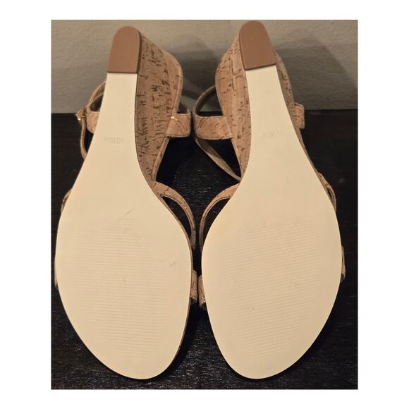 Talbots Royce Cork Wedge Sandals Memory Foam Beige Gold MSRP $150 Size 10.5 - Picture 8 of 9